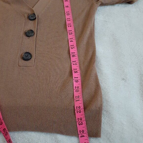 Caroll Paris Women's Size Small Camel Brown Wool Blend Pullover Classic Sweater - Picture 10 of 10